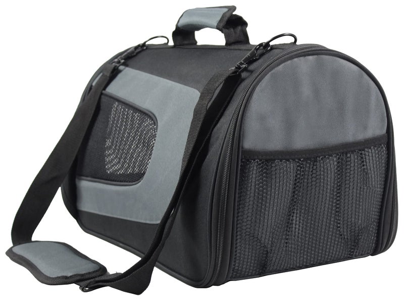 EliteField Deluxe Soft Pet Carrier (3 Year Warranty, Airline Approved), Multiple Sizes and Colors Available (20" L x 11" W x 11" H, Black+Gray) - Image 2